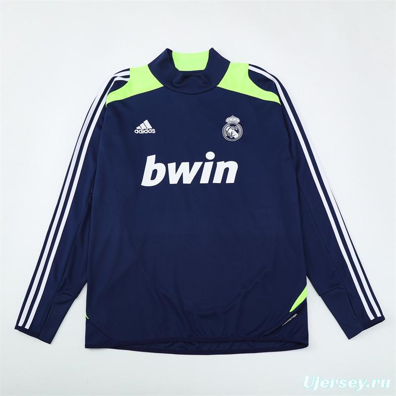 Retro 12/13 Real Madrid Royal Blue Half Zipper Jacket