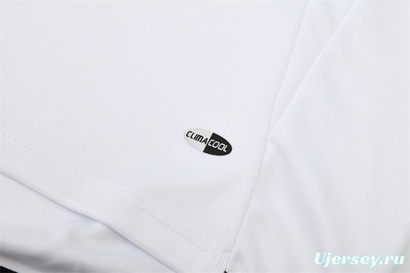 Retro 04/05 Real Madrid White Half Zipper Jacket+Long Pants