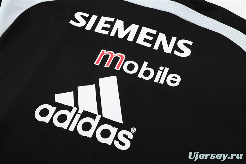 Retro 04/05 Real Madrid Black Half Zipper Jacket+Long Pants