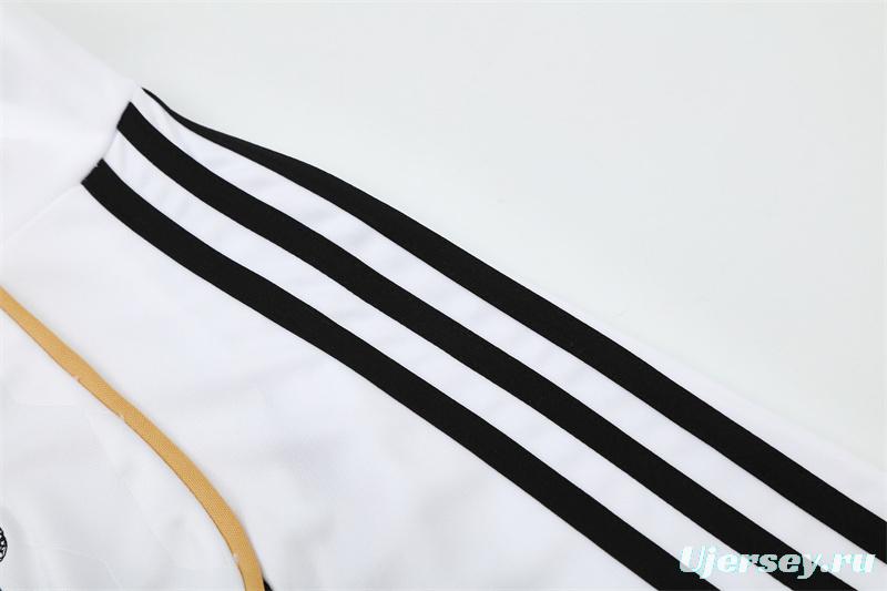 Retro 11/12 Real Madrid White Half Zipper Jacket+Long Pants