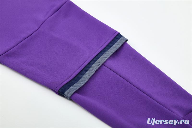 Retro 16/17 Real Madrid Purple Half Zipper Jacket