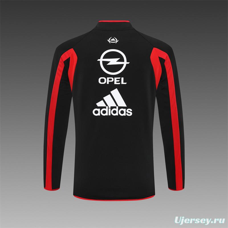 Retro 05/06 AC Milan Black Half Zipper Jacket+Long Pants