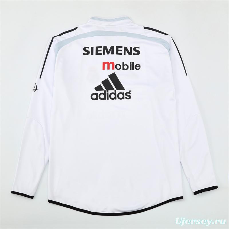 Retro 04/05 Real Madrid White Half Zipper Jacket