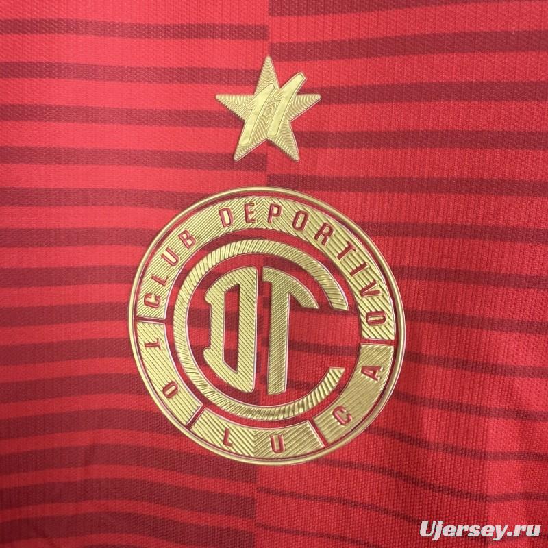 25/26 Deportivo Toluca FC Red Home Short Sleeve Women's Jersey