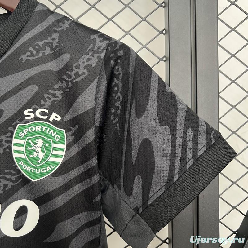 25/26 Kids Sporting Lisbon Goalkeeper Black Jersey