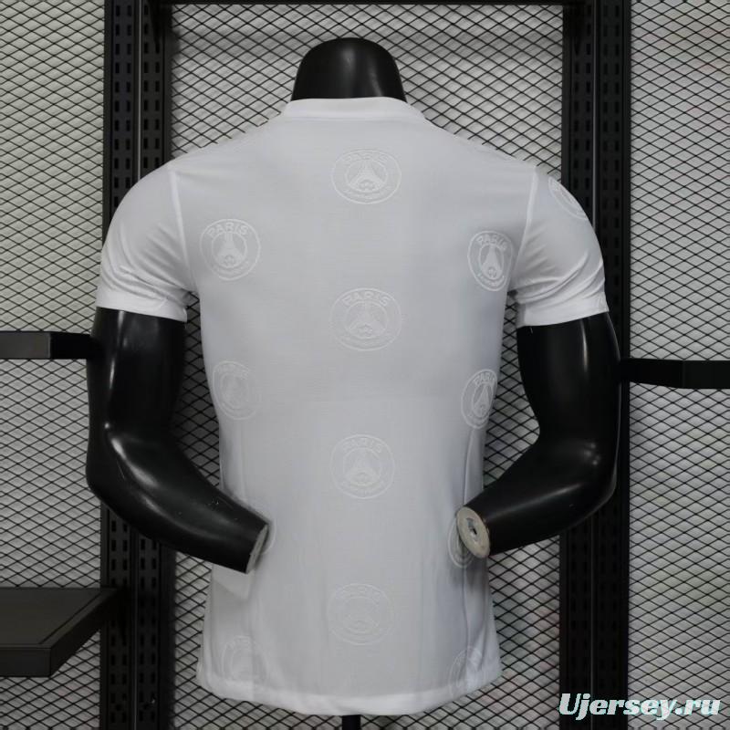 Player Version 25/26 PSG White with Embossed PSG Badge Pattern Jersey