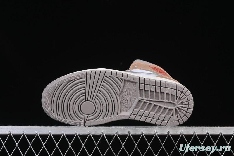 Nike Air Jordan 1 Mid AJ1 White Wheat Mid-Top Casual Sneakers - DQ8426-200