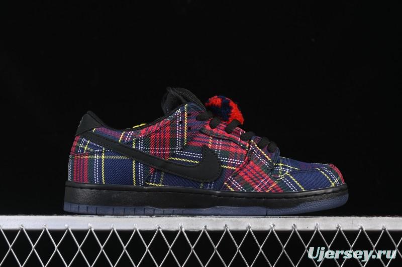 Nike SB Dunk Low Nardwuar Collaboration Scottish Plaid Low-Top Casual Skate Shoes - II1493-600