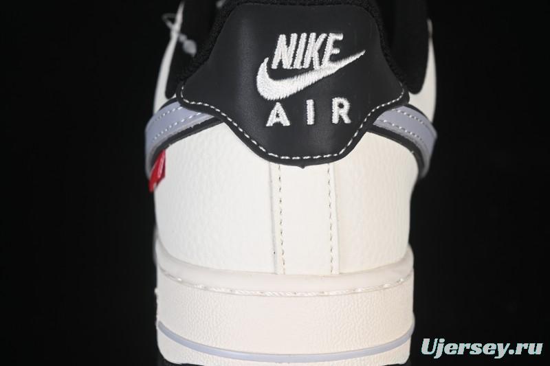 Nike Air Force 1'07 Low Beige Gray Black Letter Casual Sneakers - JS8028-018