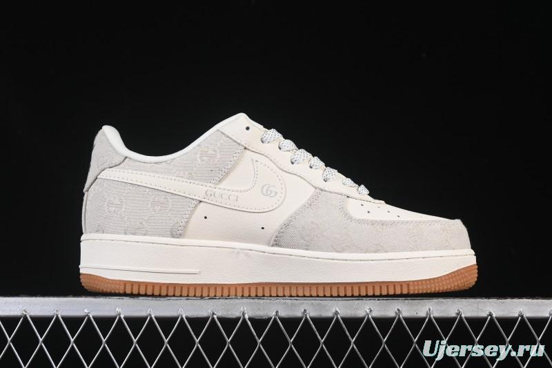 Nike Air Force 1 '07 Low Gucci Collaboration Smoke Grey Gum Low-Top Casual Sneakers - DK0188-084