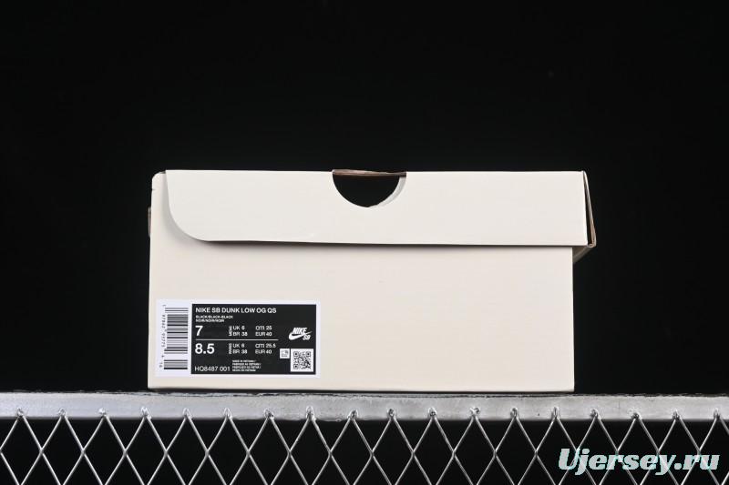 Nike Supreme x Nike SB Dunk Low Ocean Fog Limited Edition Black Warrior Low Top Casual Skate Shoes - HQ8487-001