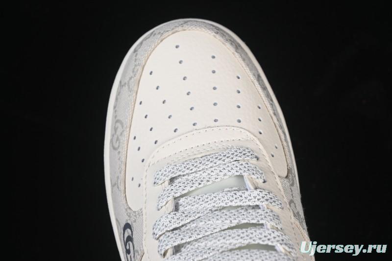 Nike Air Force 1 '07 Low Gucci Collaboration Smoke Grey Gum Low-Top Casual Sneakers - DK0188-084