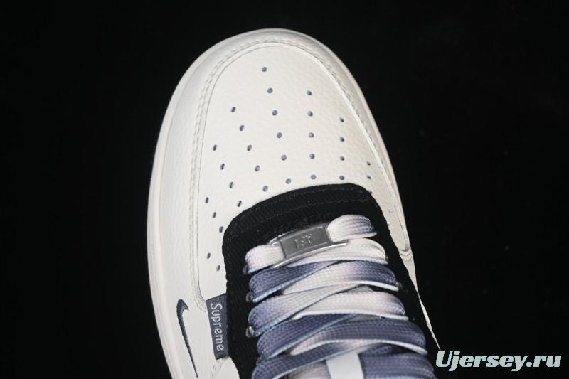 Nike Air Force 1 '07 Low Gucci Collaboration Off-White Black Canvas Hook Low-Top Casual Sneakers - XD2588-605