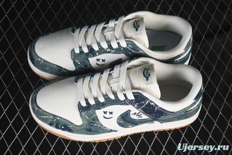 Nike SB Dunk Low Military Green Woven Custom Low-Top Casual Skate Shoes - SC0601-464