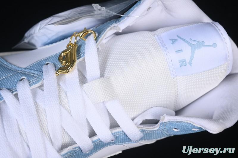 Nike Air Jordan 1 Mid Retro Denim Blue Casual Sneakers - HQ2005-100