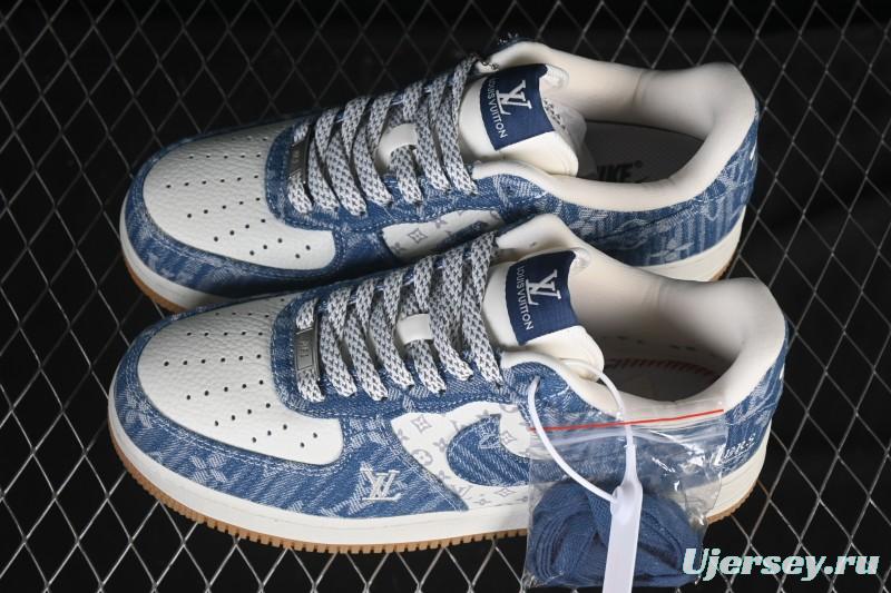 Nike Air Force 1'07 Low LV Collaboration White Denim Blue Casual Sneakers - YF9511-815