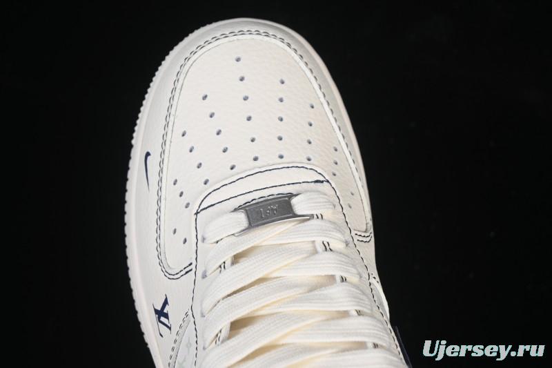 Nike Air Force 1 '07 Low LV Collaboration Print Light Blue Swoosh Casual Sneakers - MZ9588-817