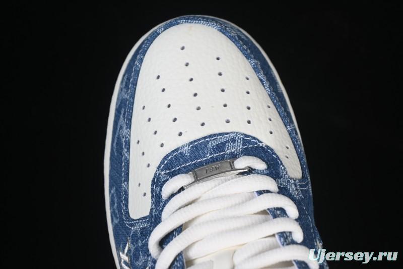 Nike Air Force 1 '07 Low LV Collaboration White Navy Blue Casual Sneakers - YF9511-813