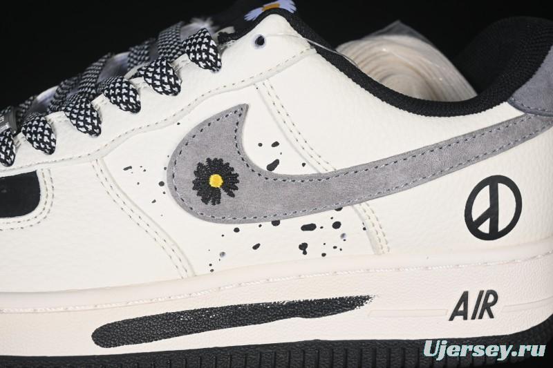 Nike Air Force 1 '07 Low G-Dragon Collaboration Daisy Beige Black Grey Casual Sneakers - QW5606-265
