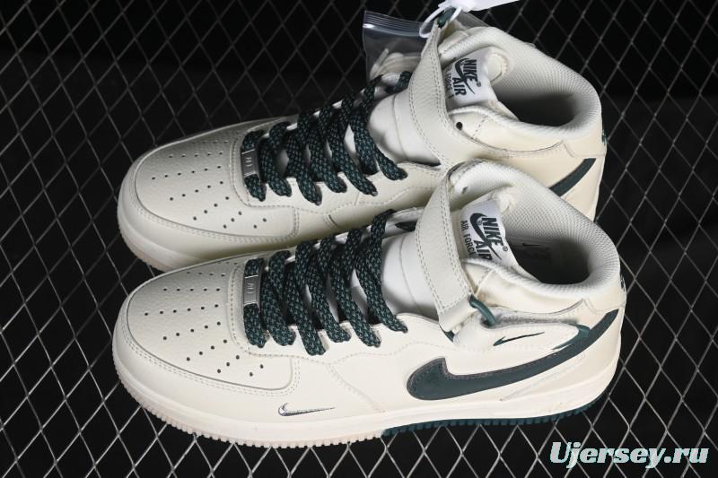 Nike Air Force 1'07 Mid Casual Shoes with Reflective Design and Full-Length Air Cushion - XL0236-235