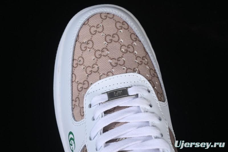 Nike Air Force 1 '07 Low Gucci Collaboration Pattern Grass Green Casual Sneakers - AH8462-004