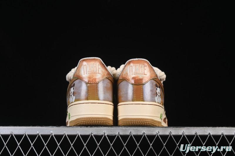 Nike Air Force 1 '07 Low Milk Coffee Bear Hand-Drawn Doodle Casual Sneakers - XL2321-666