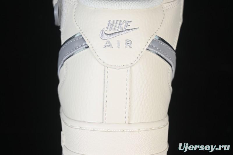 Nike Air Force 1 Mid Light Gray Two-Tone Sole All-Star Starry Sky Mid-Top Casual Skate Shoes - XL0236-232