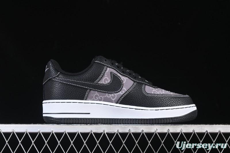 Nike Air Force 1 '07 Low Gucci Collaboration Litchi Grain Print Casual Sneakers - AH8462-002