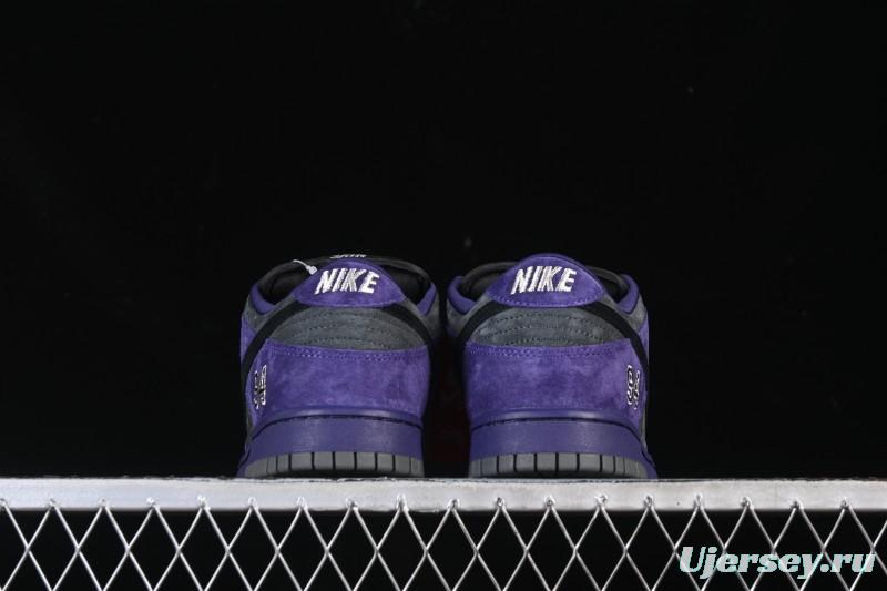 Nike Supreme x Dunk SB Dunk Low Casual Skate Shoes Gray Purple - HQ8487-500