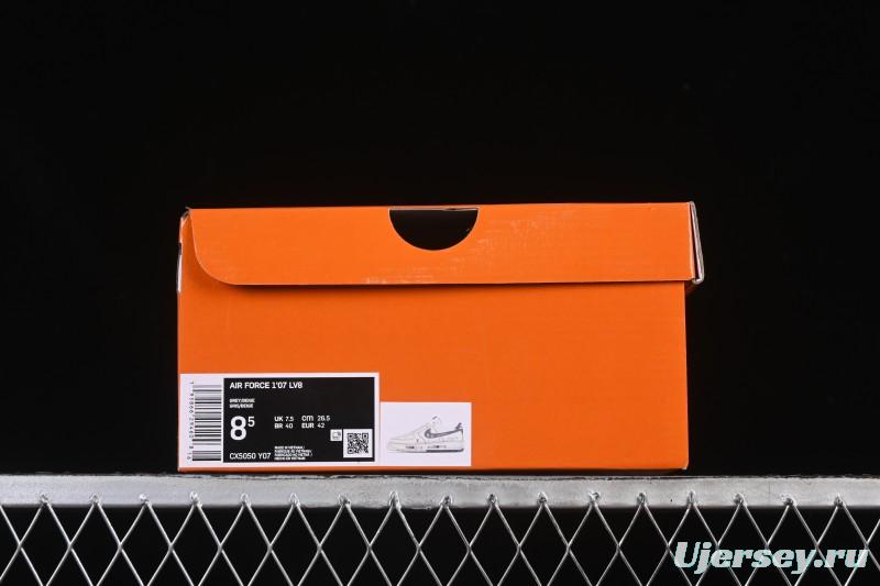 Nike Air Force 1'07 Low LV Collaboration Dual-Tone Gray Graffiti Casual Sneakers - CX5050-Y07