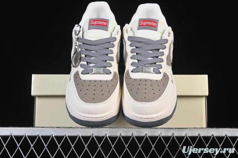 Nike Air Force 1 '07 Low Supreme Collaboration Beige Canvas Casual Sneakers - XX3168-210
