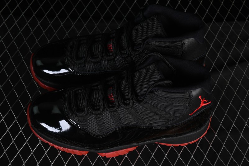 Nike Air Jordan 11 Retro Black Red Basketball Shoes - 378037-326