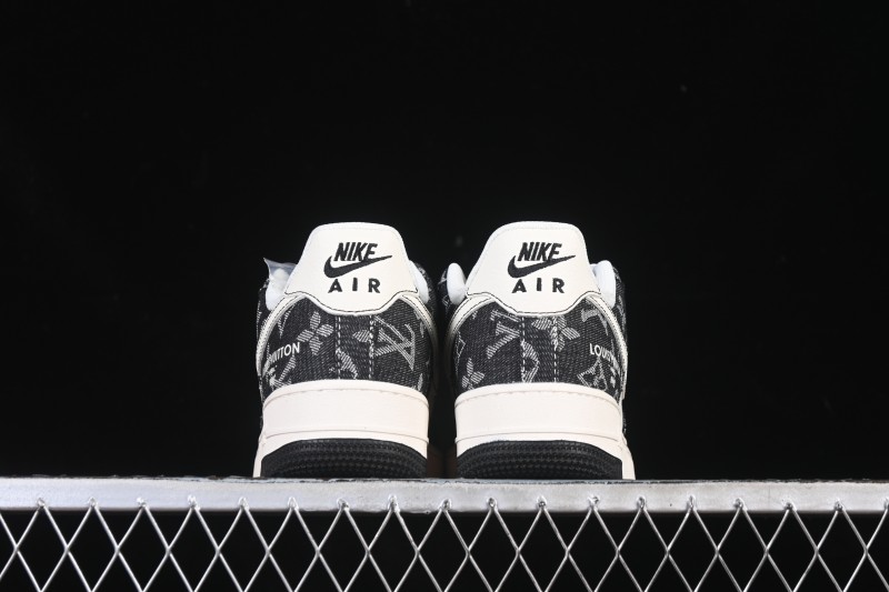 Nike Air Force 1 '07 Low LV Collaboration Denim Beige Black Stitching Casual Sneakers - MZ9588-815