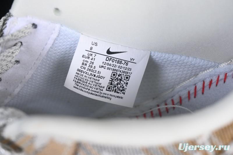 Nike Air Force 1 '07 Low LV Collaboration Grey Brown Floral Canvas Casual Sneakers - DF0188-076