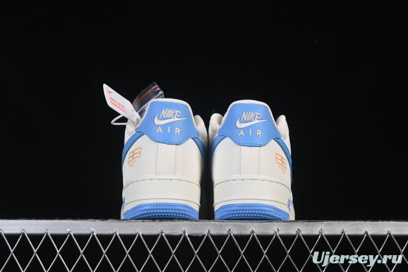 Nike Air Force 1 '07 Low Balenciaga Collaboration White Blue Gold Casual Sneakers - YF9511-803