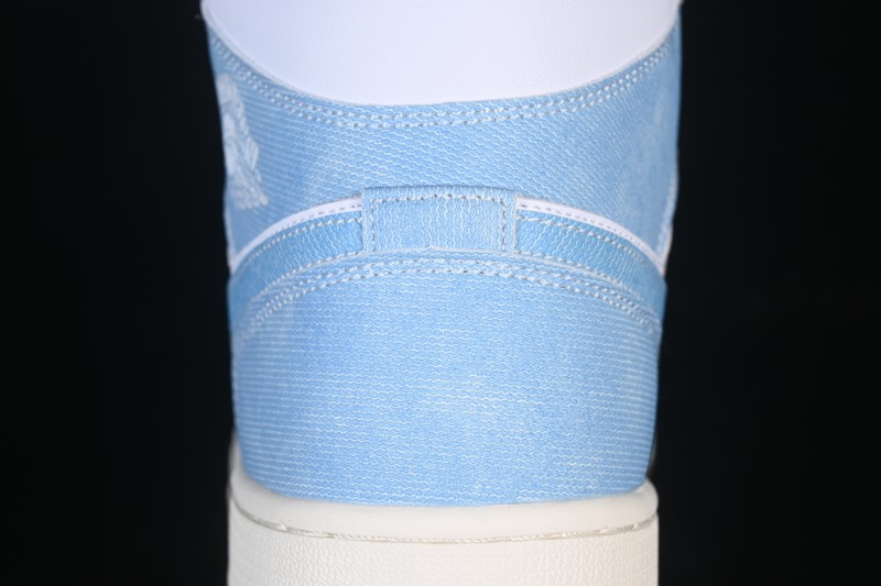 Nike Air Jordan 1 Mid Retro Denim Blue Casual Sneakers - HQ2005-100