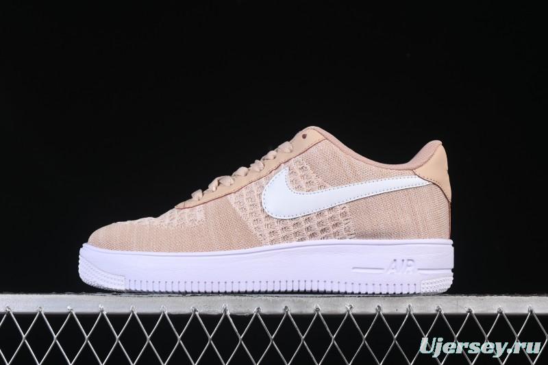 Nike Air Force 1'07 Low Knit Khaki Casual Sneakers - CI0051-200