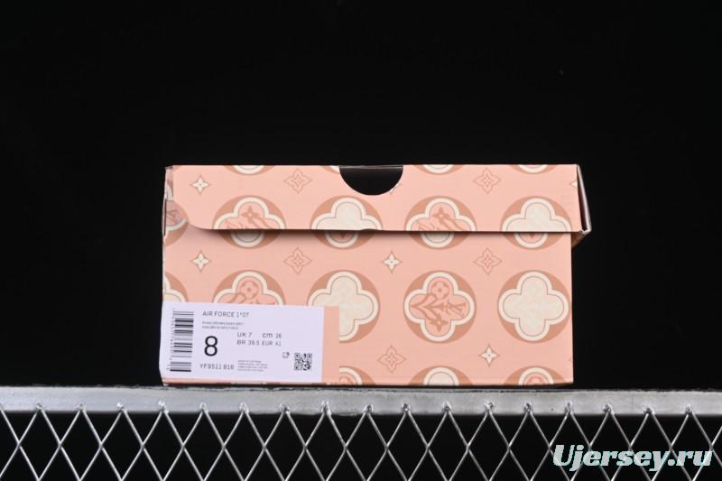 Nike Air Force 1 '07 Low Casual Sneakers in White Navy Blue - YF9511-816