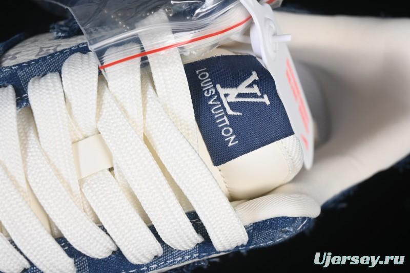 Nike Air Force 1 '07 Low Casual Sneakers in White Navy Blue - YF9511-816