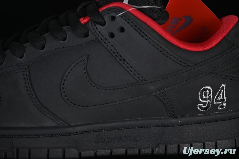 Nike Supreme x Nike SB Dunk Low Ocean Fog Limited Edition Black Warrior Low Top Casual Skate Shoes - HQ8487-001