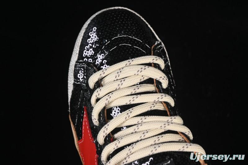 Golden Goose True Star Distressed Leather Sneakers - GGDB
