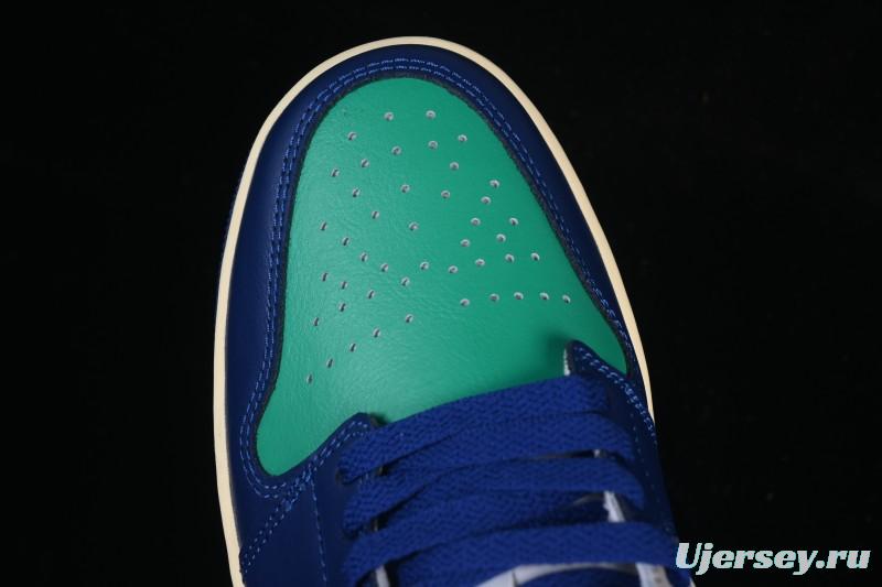 Nike Air Jordan 1 Low AJ1 Blue Green Colorway Low-Top Casual Skate Shoes - 553558-147