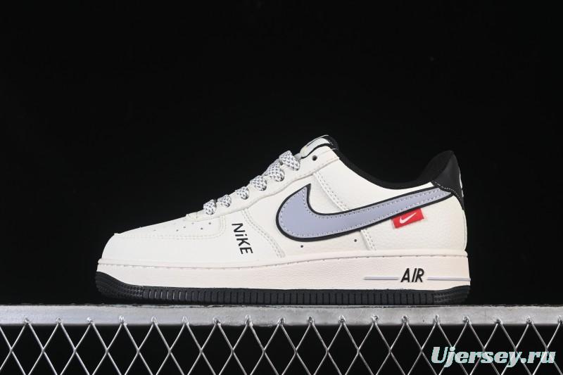 Nike Air Force 1'07 Low Beige Gray Black Letter Casual Sneakers - JS8028-018