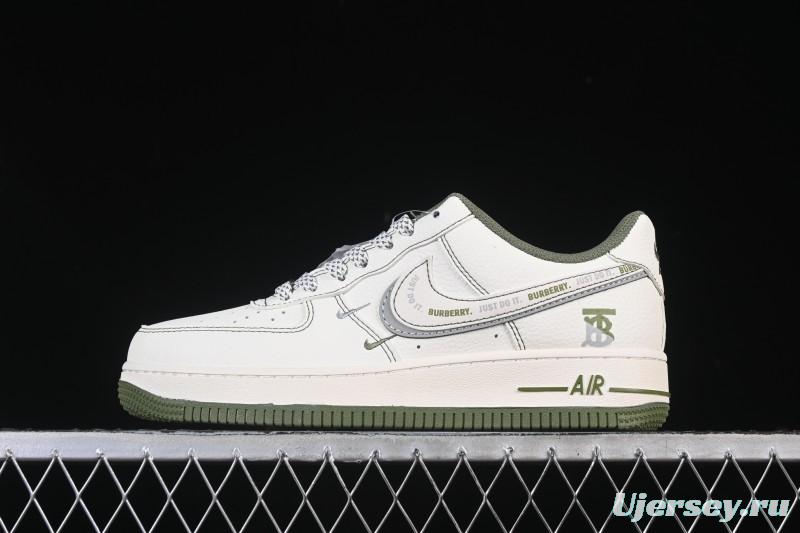 Nike Air Force 1 '07 Low Burberry Collaboration Military Green Embroidery Casual Sneakers - JP8028-003
