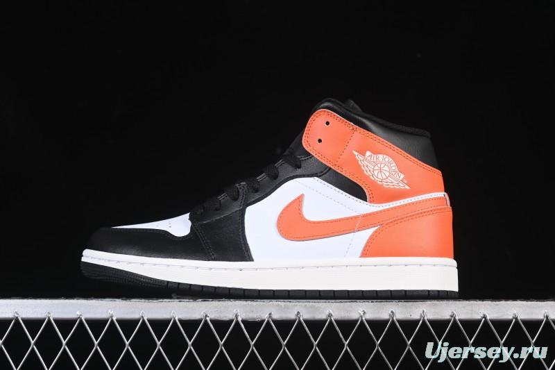 Nike Air Jordan 1 Mid AJ1 Black White Orange - DQ8426-801