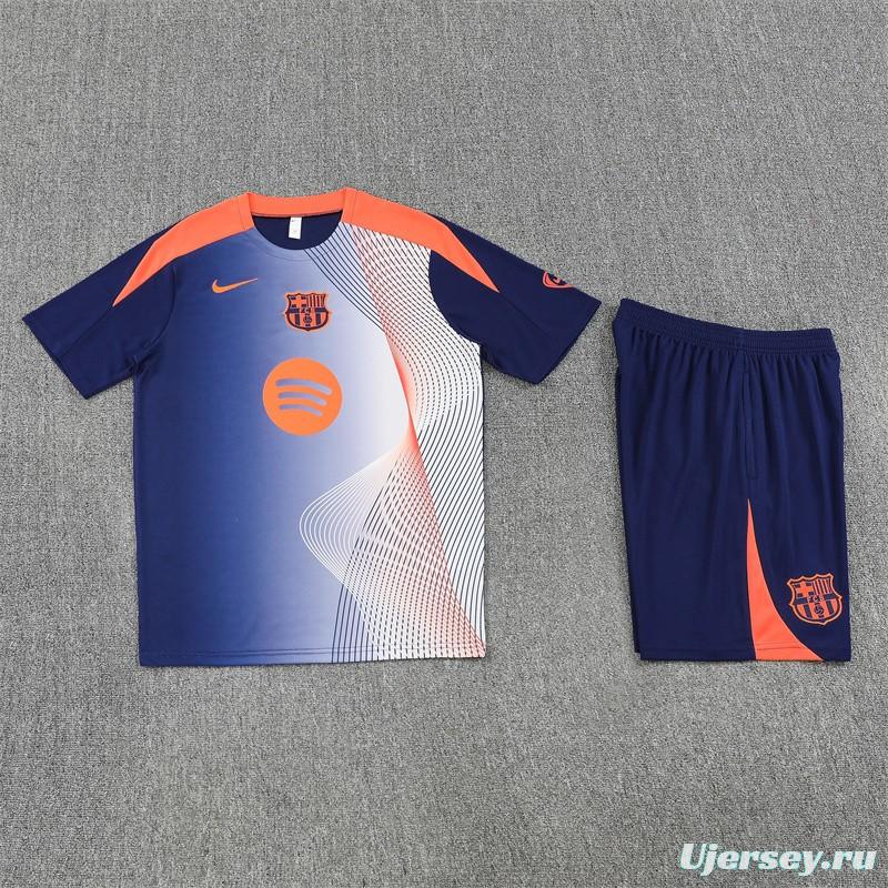 25/26 Barcelona Royal Blue Camouflage T90 Short Sleeve Jersey+Shorts