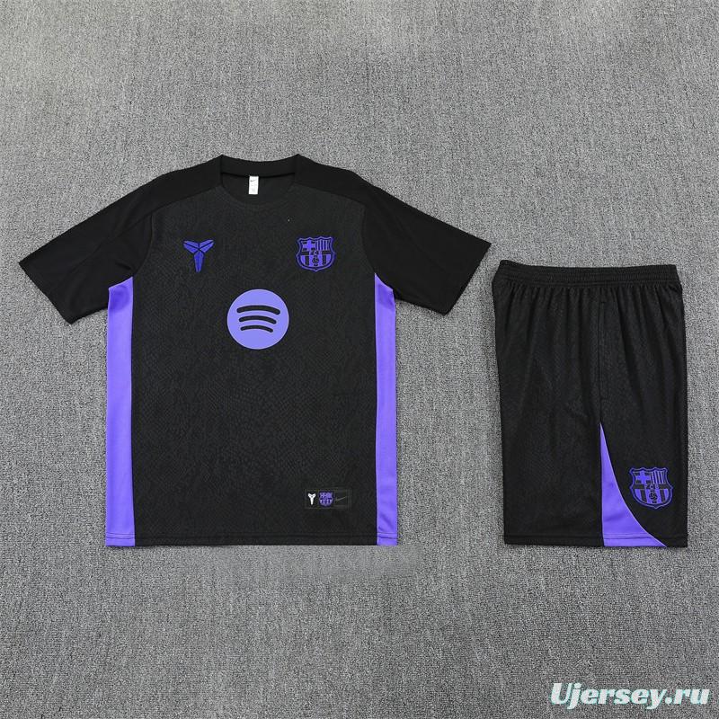 25/26 Barcelona Black Joint Edition with XS Short Sleeve+Soccer Shorts
