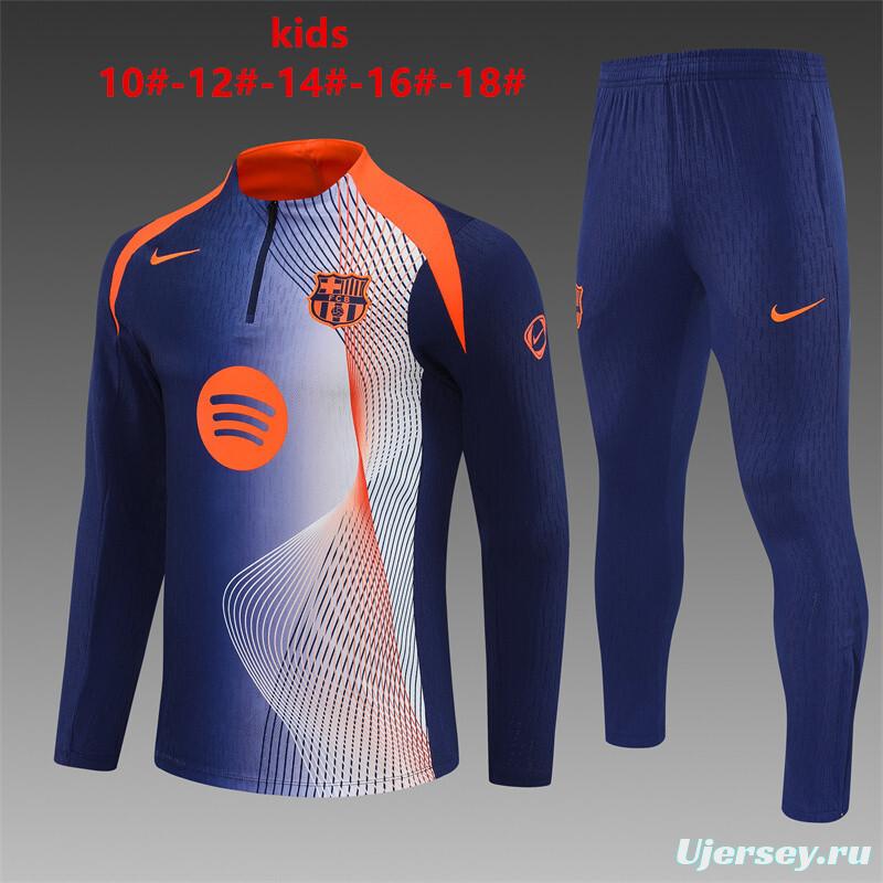 25/26 Kids Barcelona Blue Orange Camouflage T90 Short Sleeve Jersey+Shorts