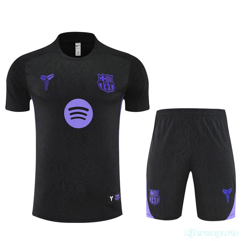 25/26 Barcelona Black Joint Edition with XS Short Sleeve+Soccer Shorts