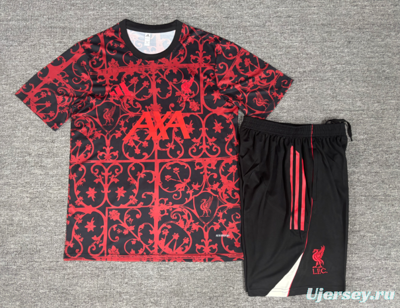 25/26 Kids Liverpool Red Camouflage Short Sleeve Jersey+Shorts